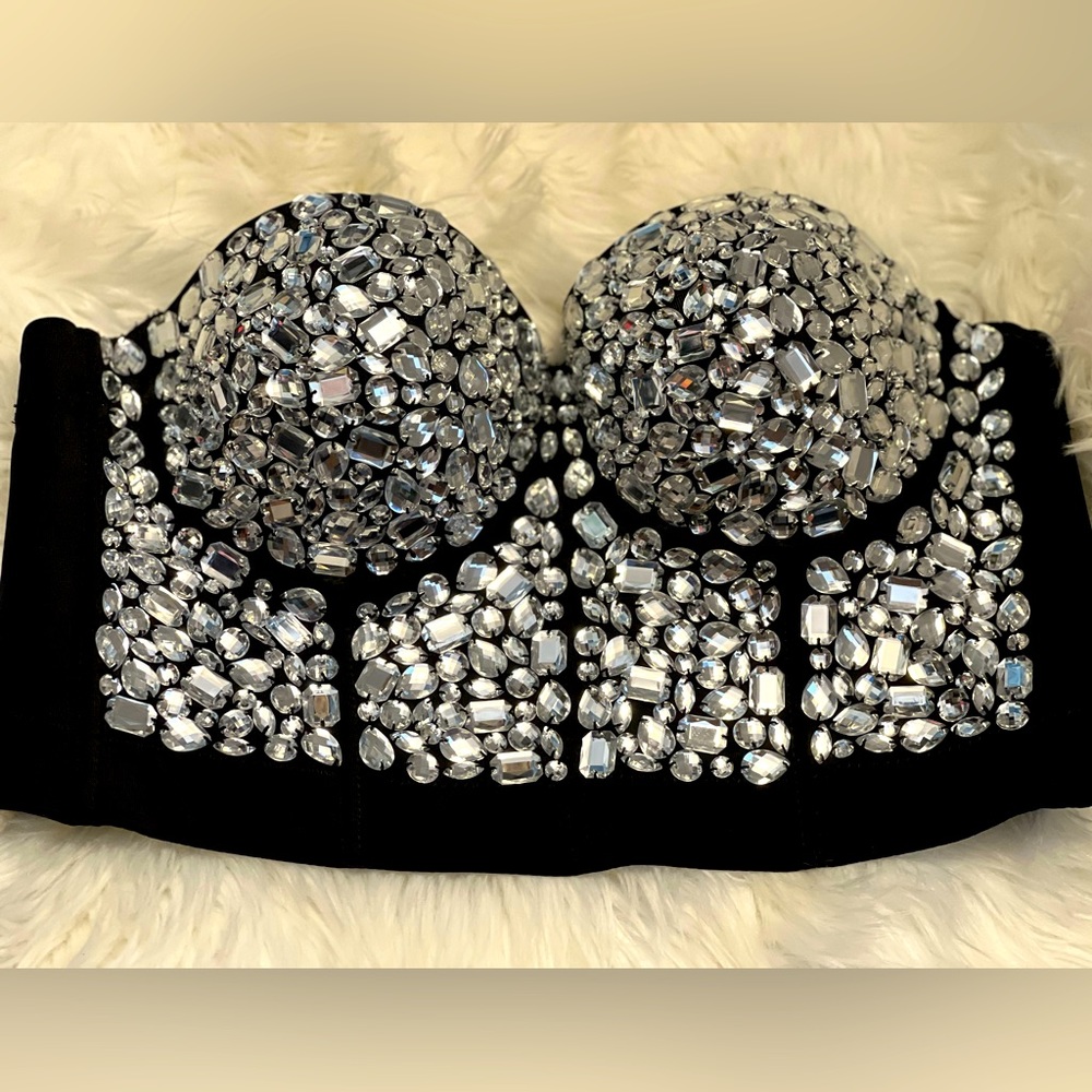 Black rhinestone Bralet